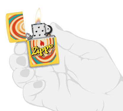 Encendedor Zippo Amarillo Logo Retro Llama Cod 46570