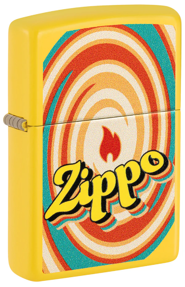 Encendedor Zippo Amarillo Logo Retro Llama Cod 46570