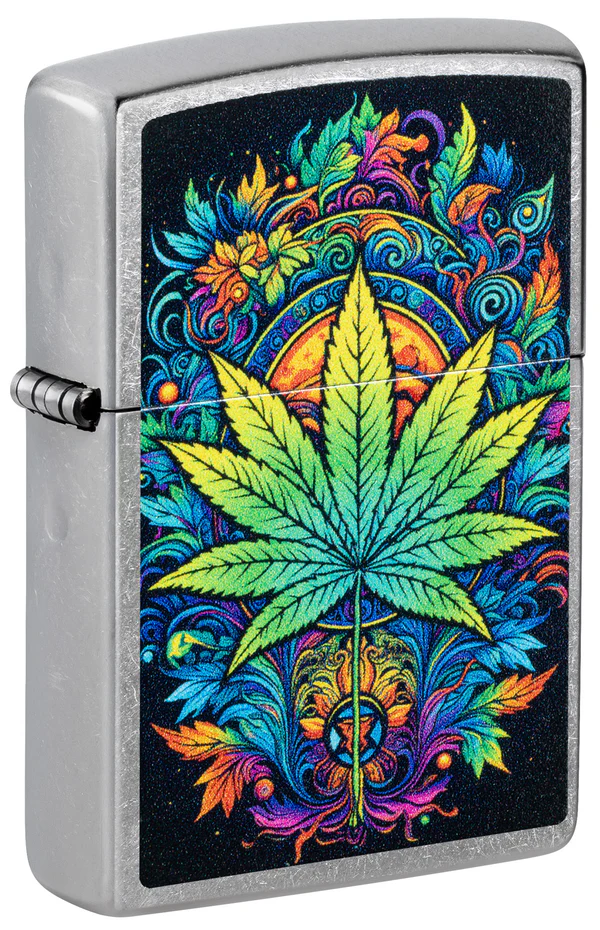 Encendedor Zippo Cromo Cannabis Multicolor Cod 46575