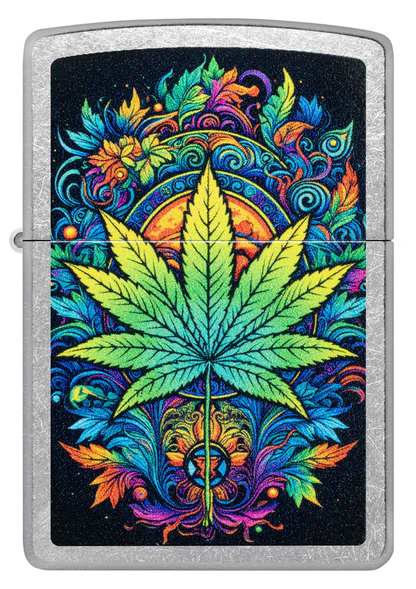 Encendedor Zippo Cromo Cannabis Multicolor Cod 46575