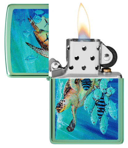 Encendedor Zippo Verde Espejo Tortuga Cod 46589