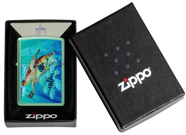 Encendedor Zippo Verde Espejo Tortuga Cod 46589