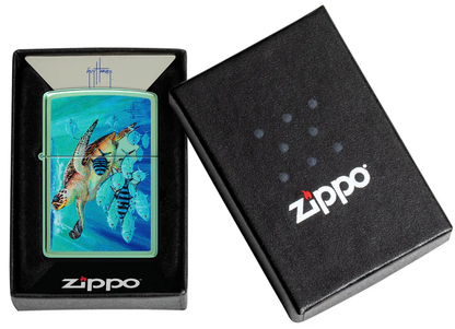 Encendedor Zippo Verde Espejo Tortuga Cod 46589