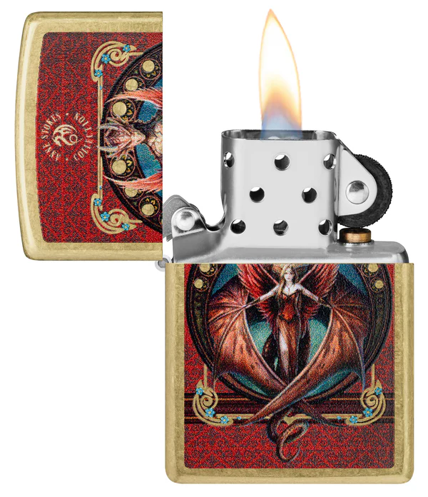 Encendedor Zippo Dorado Dama Mitológica Cod 46689