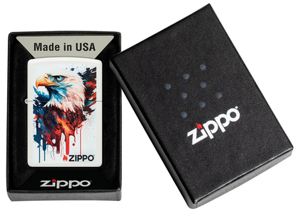 Encendedor Zippo Blanco Águila Pintura Cod 46692