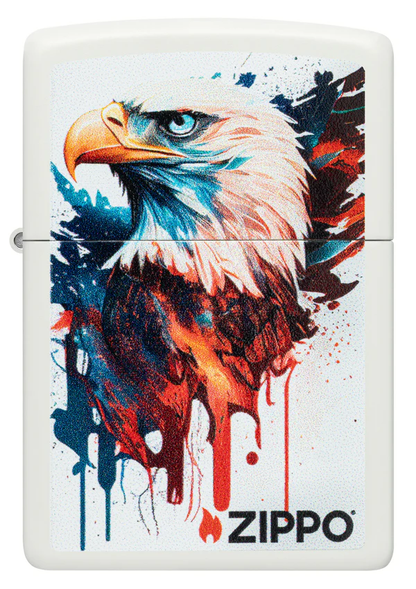 Encendedor Zippo Blanco Águila Pintura Cod 46692