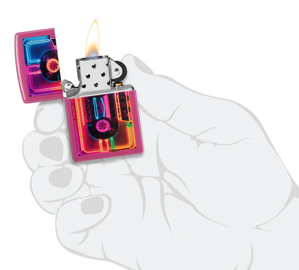 Encendedor Zippo Fucsia Casette Neón Cod 46693
