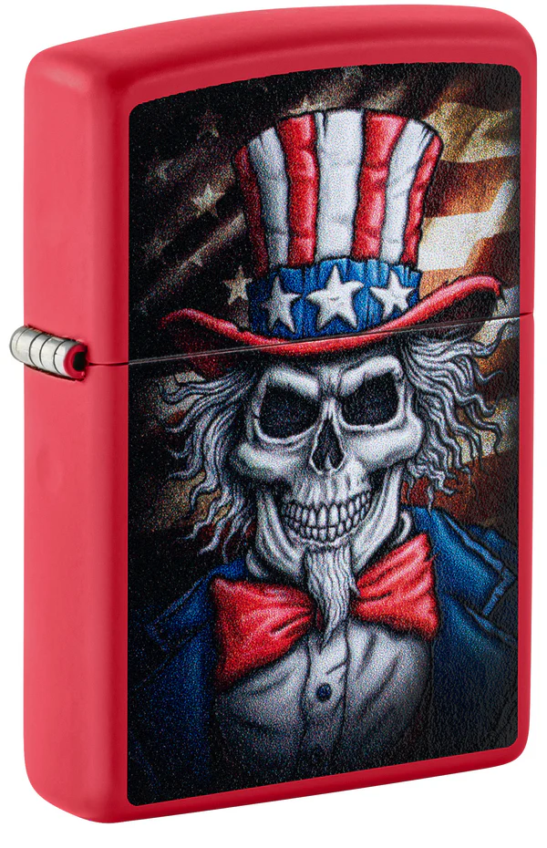 Encendedor Zippo Rojo Tío Sam Usa Calavera Cod 46696