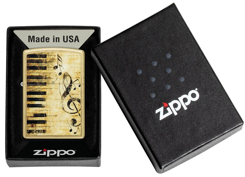 Encendedor Zippo Dorado Street Notas 46712