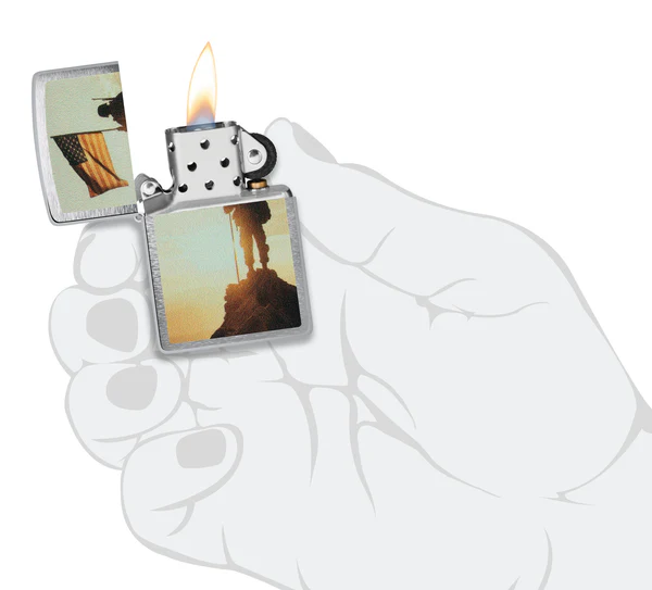 Encendedor Zippo Cromo Soldado Americano Cod 46828