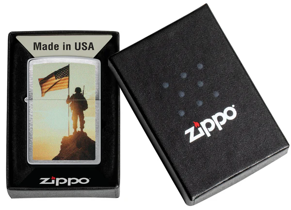 Encendedor Zippo Cromo Soldado Americano Cod 46828