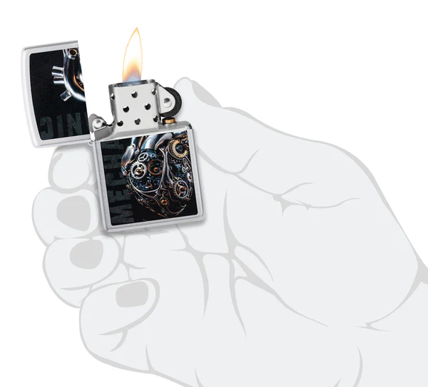 Encendedor Zippo Cromo Corazón Mecánico Cod 46829
