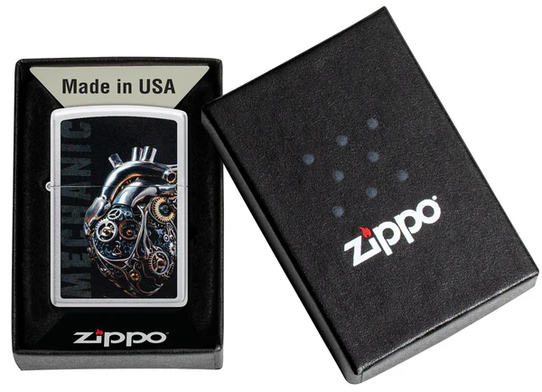 Encendedor Zippo Cromo Corazón Mecánico Cod 46829