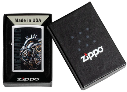 Encendedor Zippo Cromo Corazón Mecánico Cod 46829