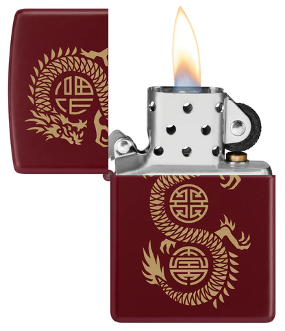 Encendedor Zippo Vino Tinto Dragón Cod 46834