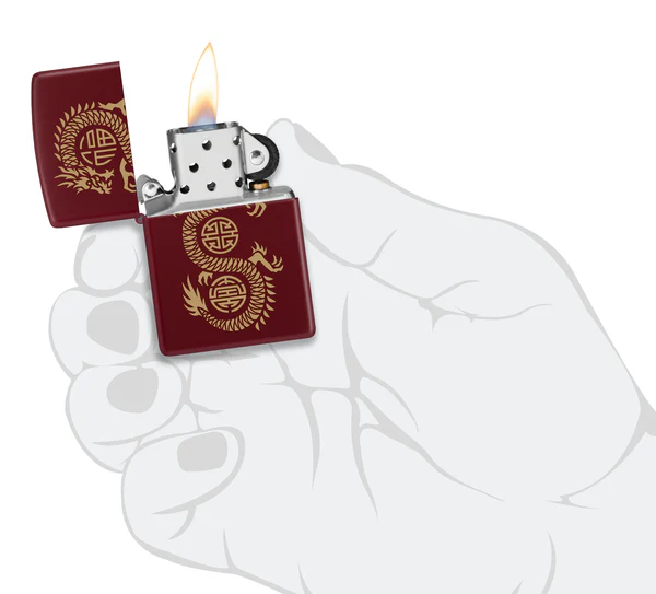 Encendedor Zippo Vino Tinto Dragón Cod 46834