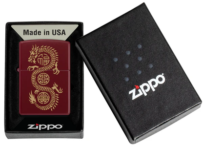 Encendedor Zippo Vino Tinto Dragón Cod 46834