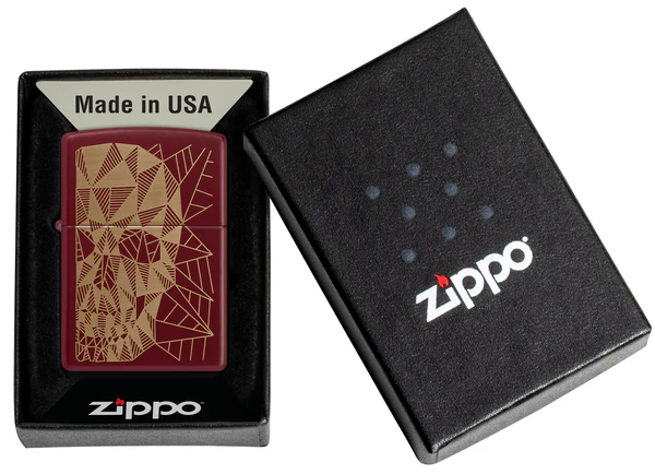 Encendedor Zippo Vino Tinto Calavera Cod 46835