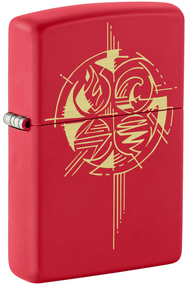 Encendedor Zippo Rojo Mate 4 Elementos Cod 46836