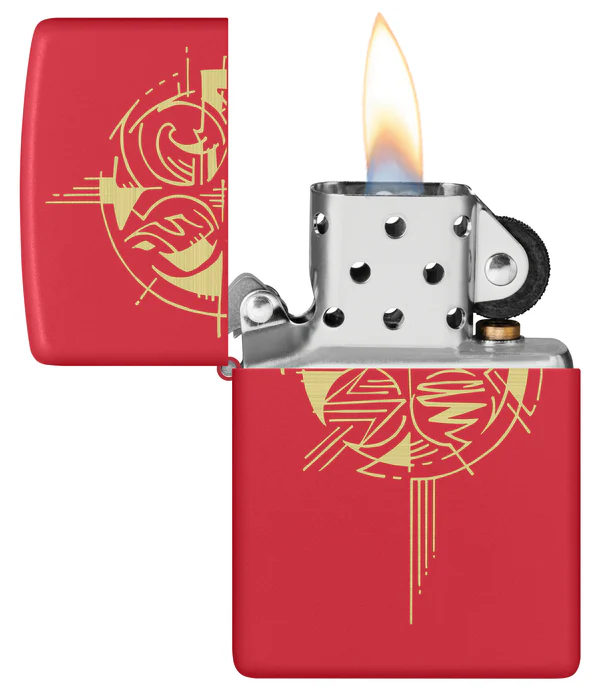 Encendedor Zippo Rojo Mate 4 Elementos Cod 46836