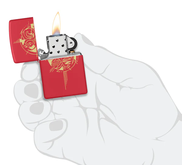 Encendedor Zippo Rojo Mate 4 Elementos Cod 46836
