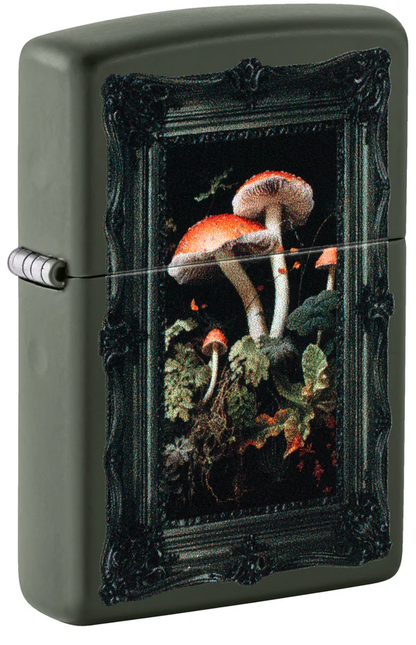 Encendedor Zippo Verde Oscuro Mate Hongos Cod 46841