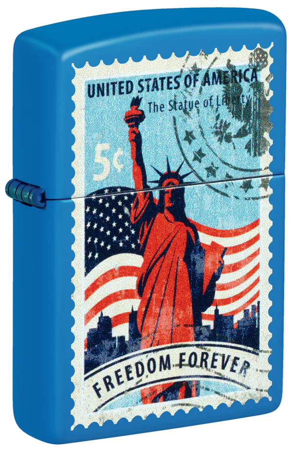 Encendedor Zippo Azul Estatua De La Libertad Cod 46842