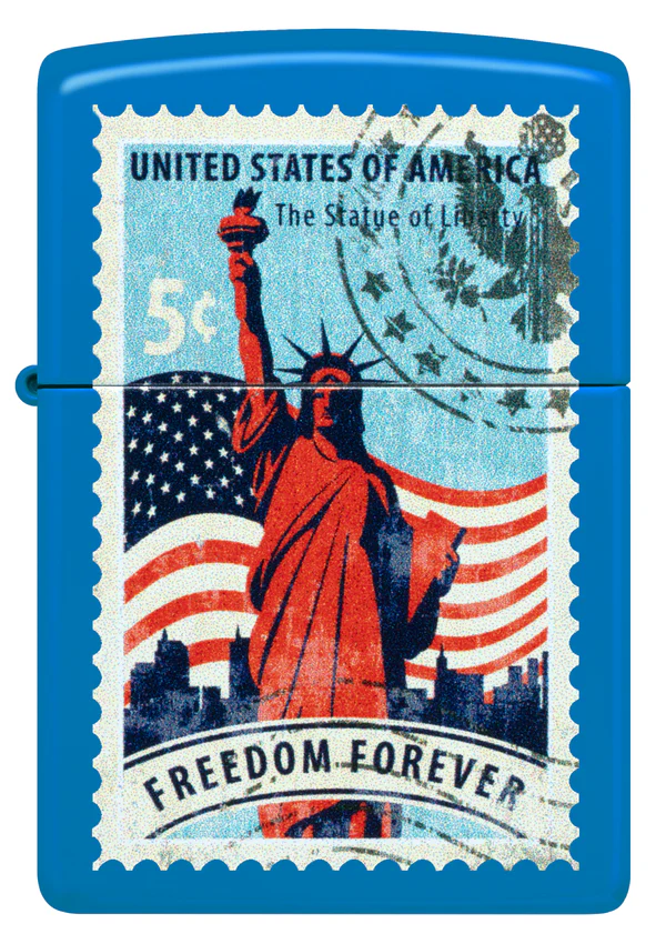Encendedor Zippo Azul Estatua De La Libertad Cod 46842