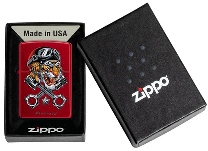 Encendedor Zippo Rojo Metalizado Tigre 46934