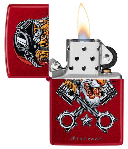 Encendedor Zippo Rojo Metalizado Tigre 46934