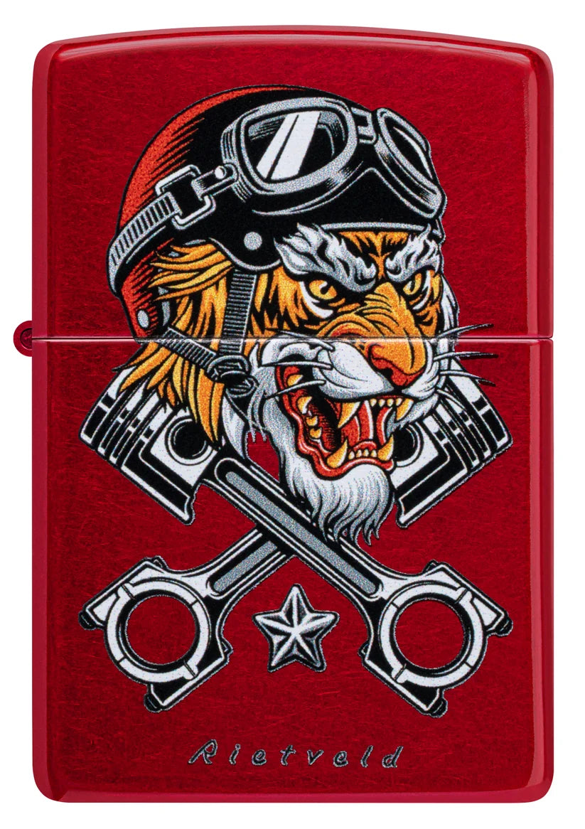Encendedor Zippo Rojo Metalizado Tigre 46934
