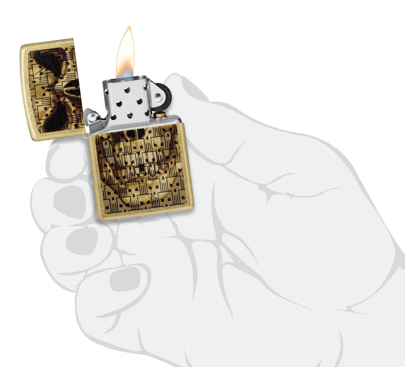 Encendedor Zippo Dorado Street Calaveras 46937
