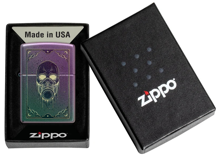 Encendedor Zippo Iridiscente Máscara De Gas 46953