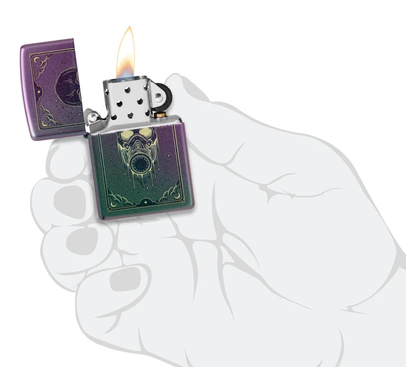 Encendedor Zippo Iridiscente Máscara De Gas 46953