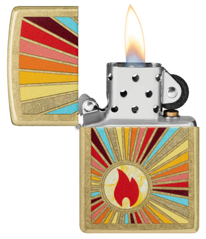 Encendedor Zippo Dorado Street Llama Resplandeciente 46957