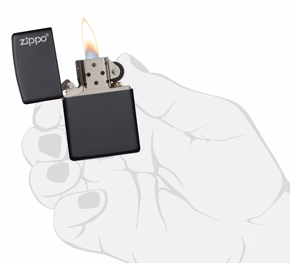 Encendedor Zippo Negro Mate Con Logo - Cod 218zl