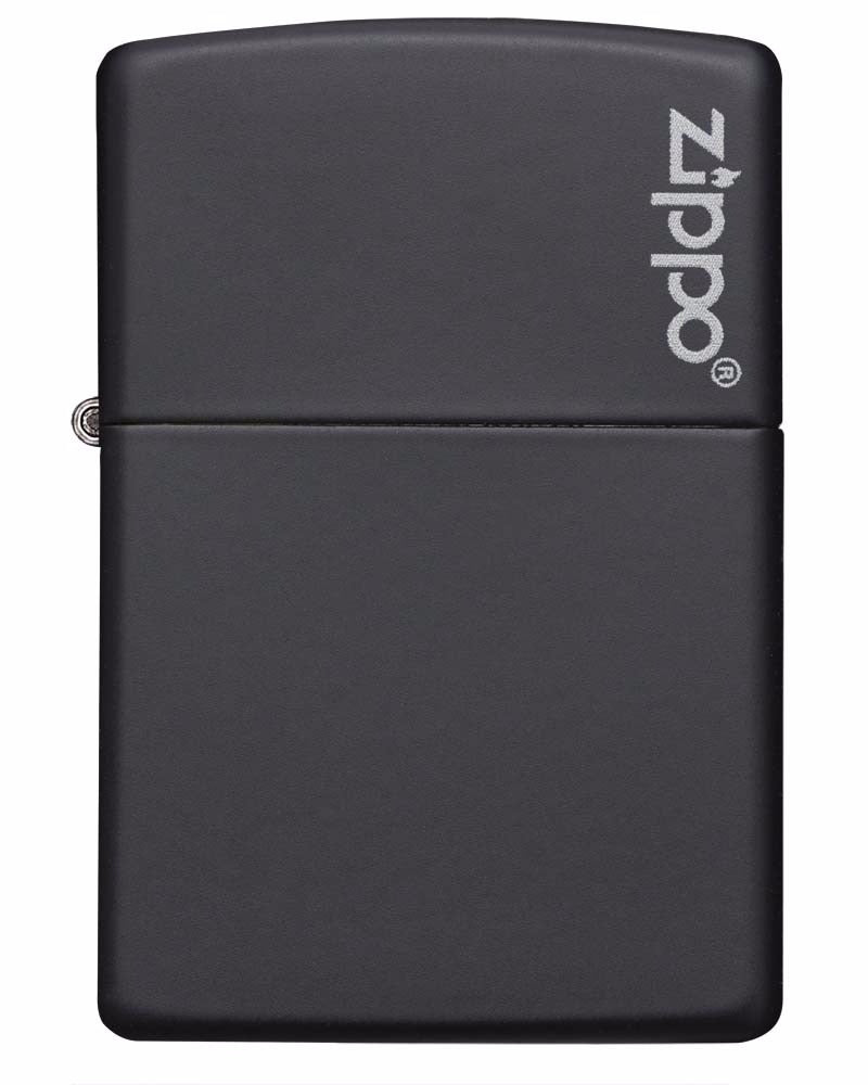 Encendedor Zippo Negro Mate Con Logo - Cod 218zl