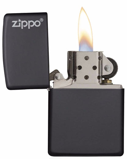 Encendedor Zippo Negro Mate Con Logo - Cod 218zl