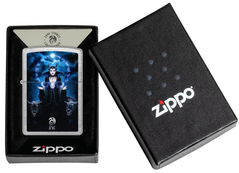Encendedor Zippo Cromado Bruja Luna 47084