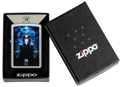 Encendedor Zippo Cromado Bruja Luna 47084
