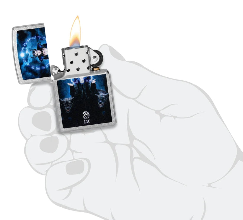 Encendedor Zippo Cromado Bruja Luna 47084