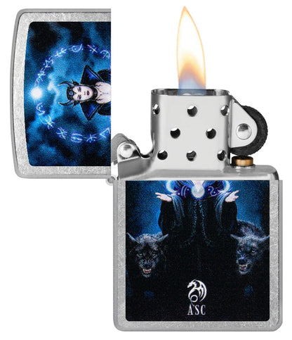 Encendedor Zippo Cromado Bruja Luna 47084