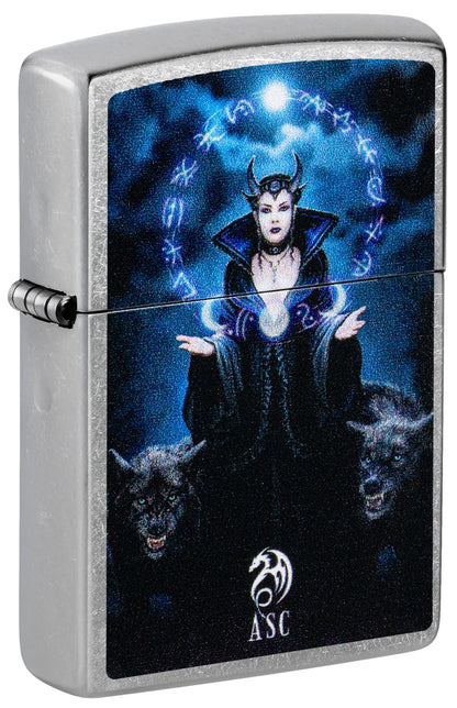 Encendedor Zippo Cromado Bruja Luna 47084