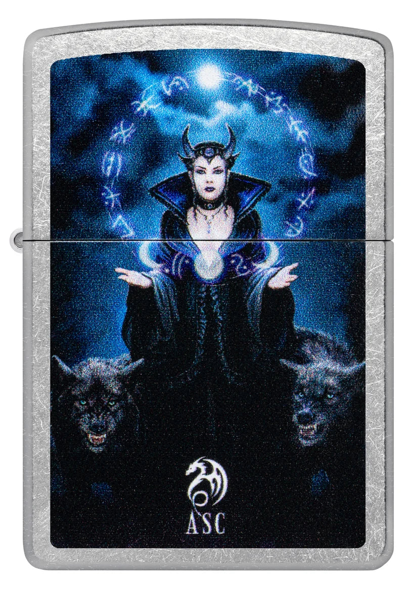 Encendedor Zippo Cromado Bruja Luna 47084