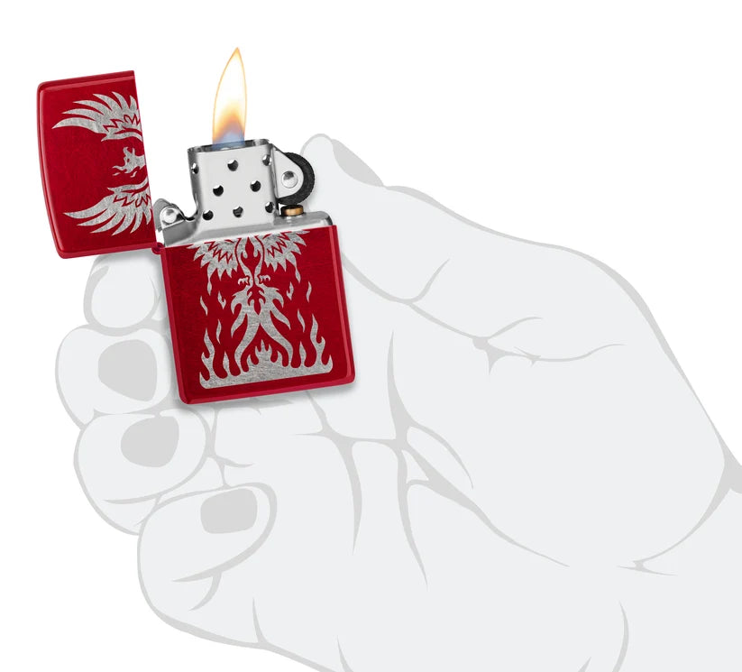 Encendedor Zippo Rojo Metalizado Fenix 47140