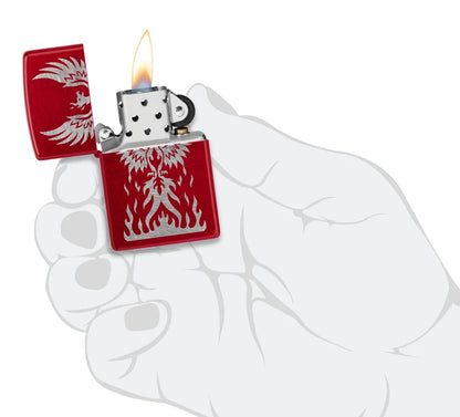 Encendedor Zippo Rojo Metalizado Fenix 47140