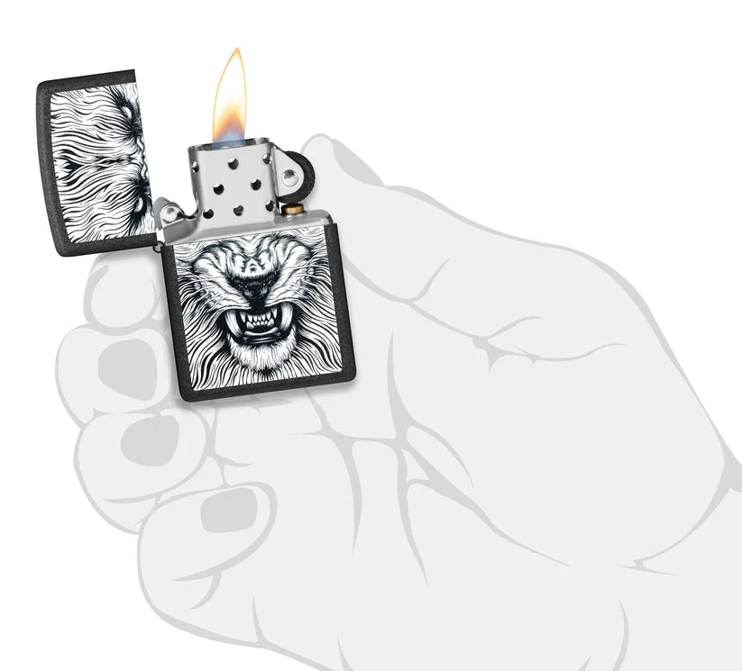Encendedor Zippo Negro Corrugado León 47144