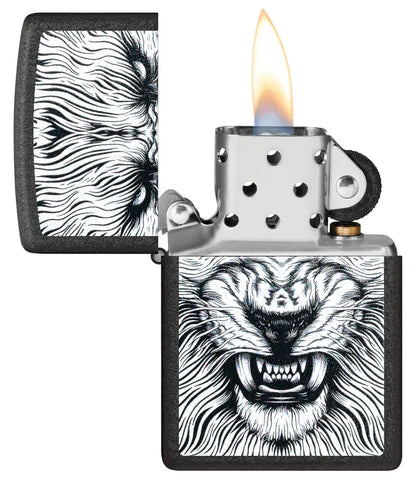Encendedor Zippo Negro Corrugado León 47144