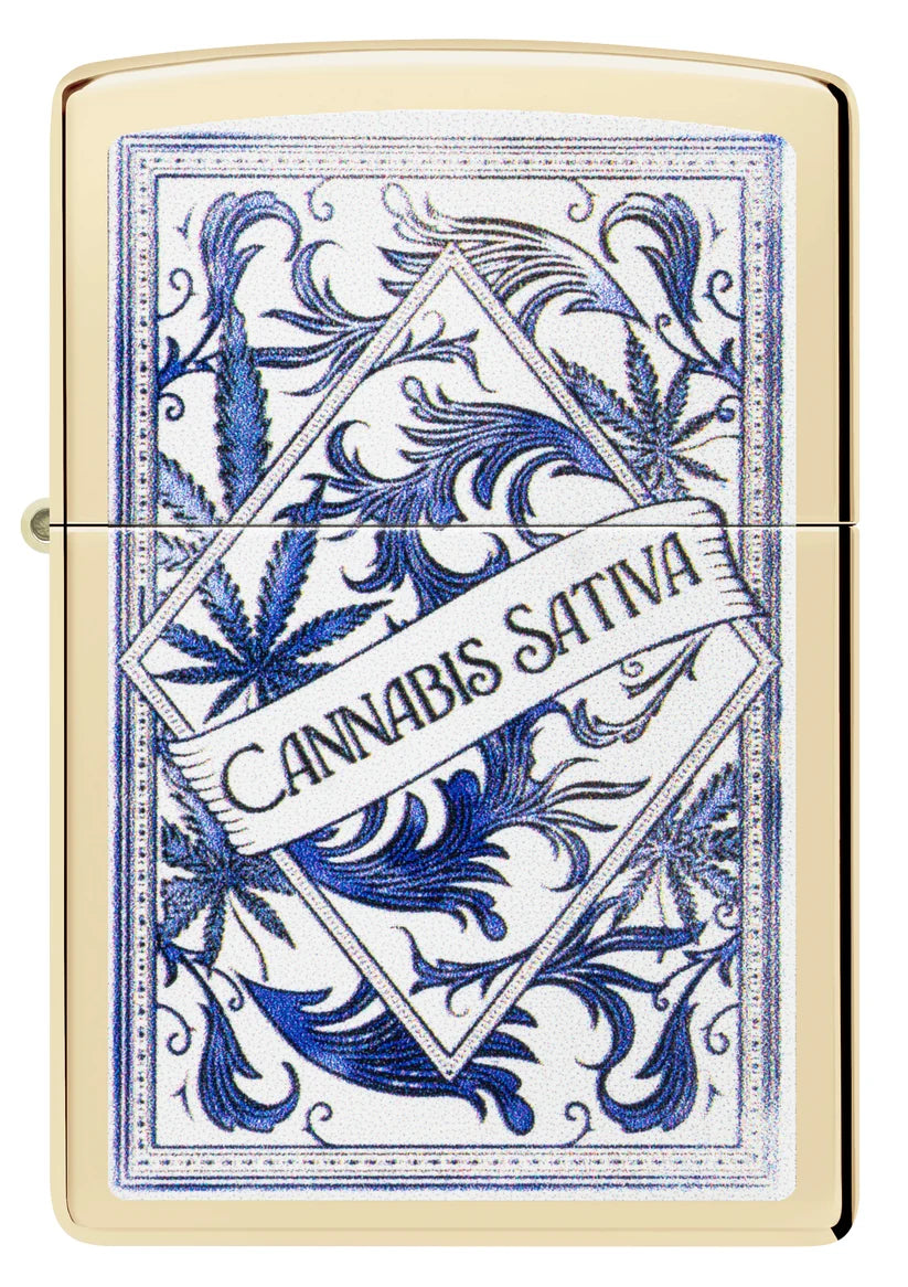 Encendedor Zippo Dorado Cannabis Sativa 47153