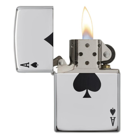 Encendedor Zippo Cromo Espejo Naipe - Cod 24011